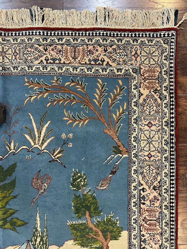 Very Fine Authentic Pictorial Rug 5x7 Handmade Vintage Wall Hanging Wool Carpet gallery