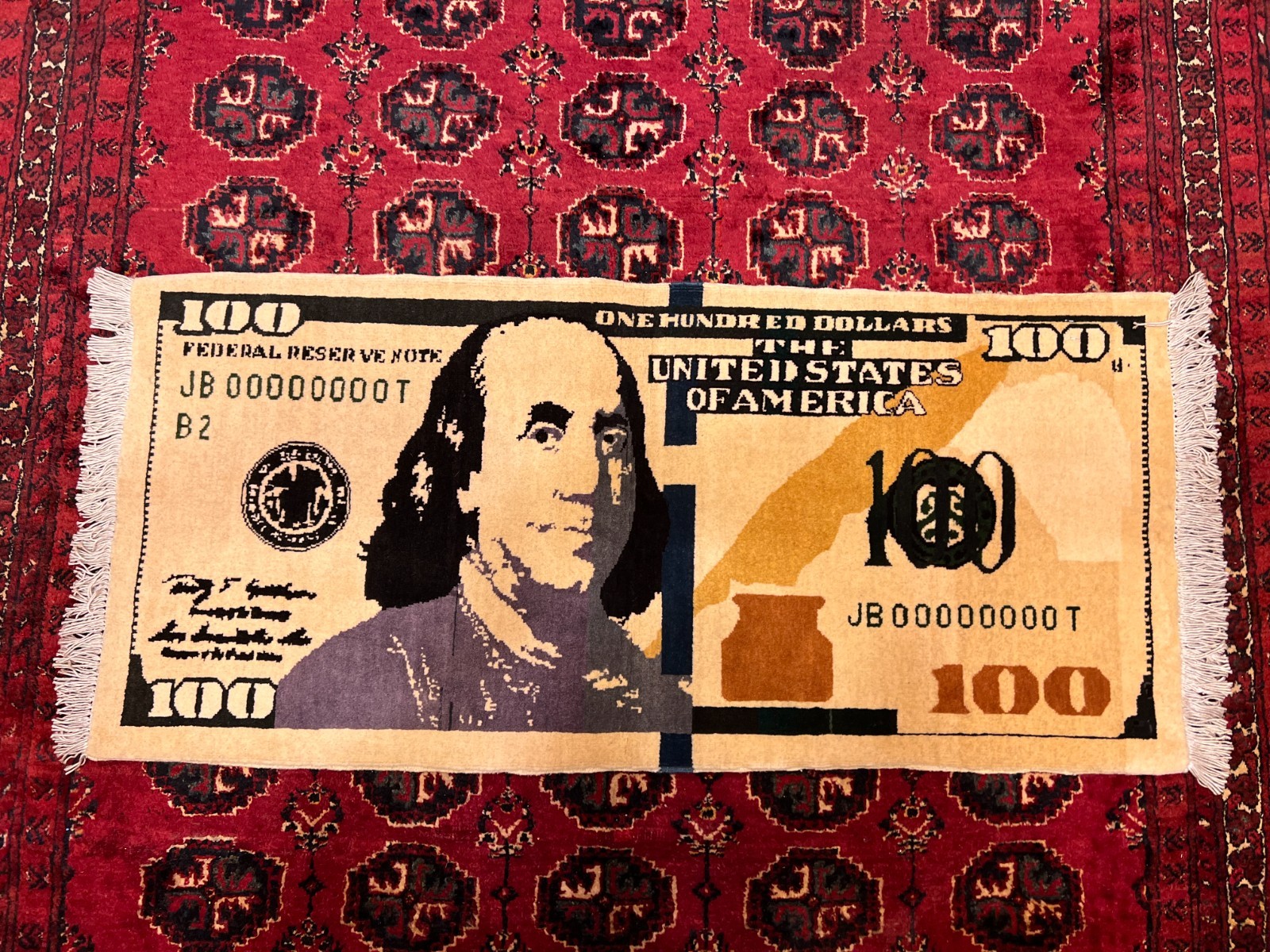 Stunning Fine Weave American US Currency Handmade Carpet gallery