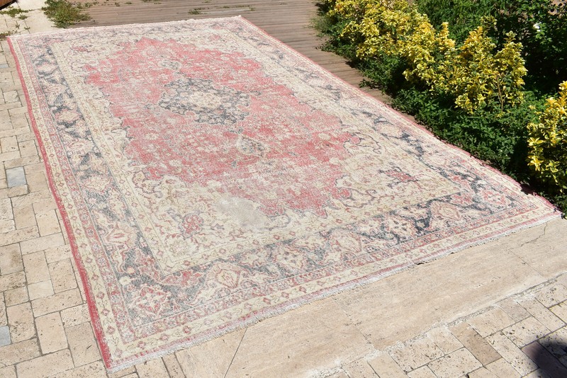 Oushak Rug 245x399cm Vintage Muted Color Medallion Oriental Design 8x13 Turkey gallery