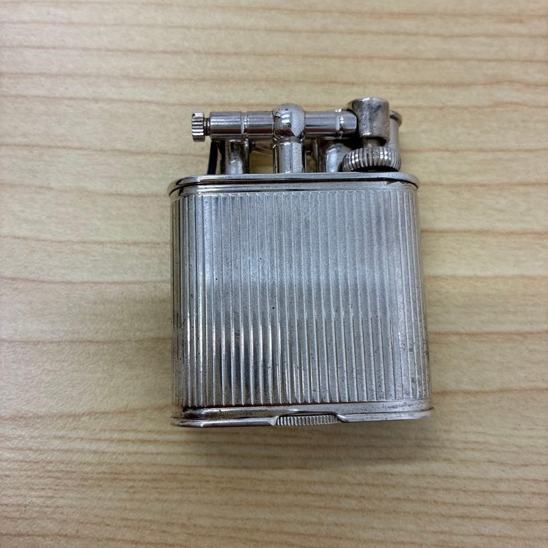 Dunhill Unique Hammer Oil Lighter Silver Barley Stripe Vintage from Japan gallery