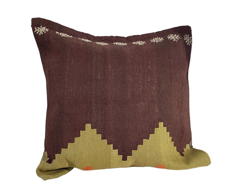 #5691 Superb Custom Made Old Turkish Tribal Kilim Pillow Cover 22" by 22" gallery