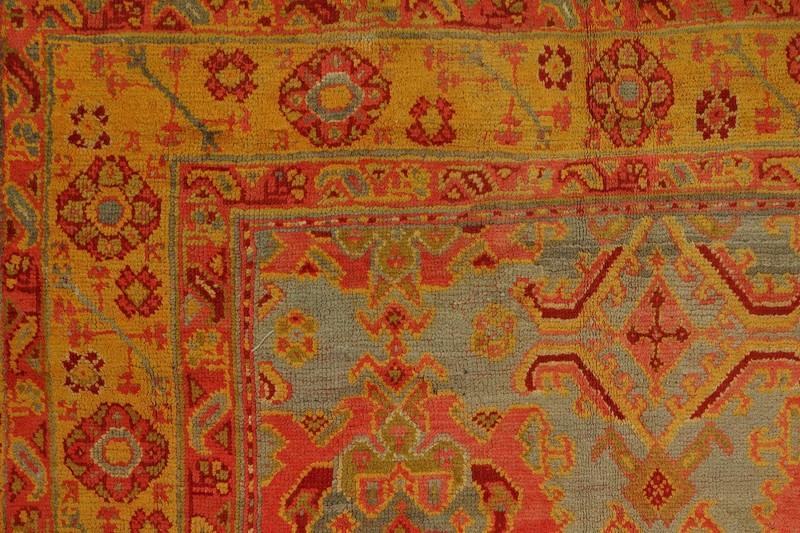 Antique Unbelievable All Over "Crab" Turkish Oushak Ushak Rug Size 12'4''x14'3'' gallery