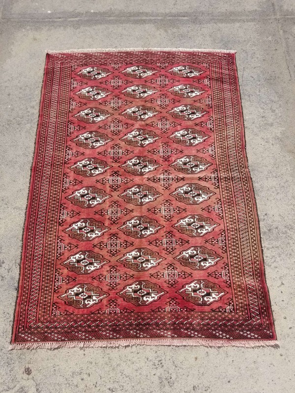 Vintage Distressed Hand Made Traditional Oriental Wool Brown Rug 6.2x4.4ft gallery