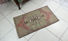 Anatolian Runner 3.1×1.7 ft Vintage Turkish Runner Oushak Runner Rug Y46