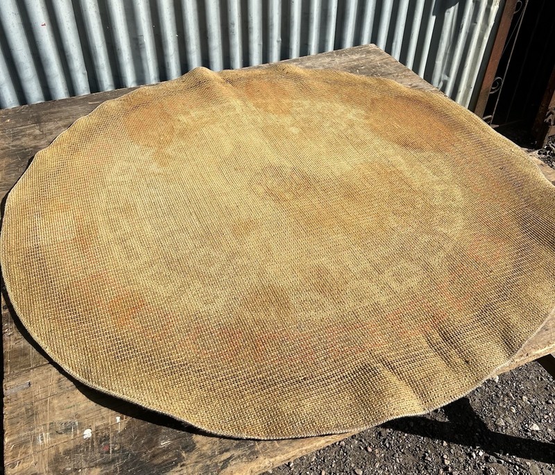 Vintage Rya Round Rug Mid Century 60s 70s Scandi Shag Pile gallery