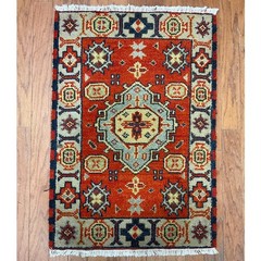 Handmade Indo Kazak Wool Rug 2′ X 3′