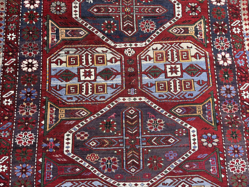 Auth: 19th C Antique Shirvan Caucasian Rug Mythical Art Wool Beauty 6x9 gallery
