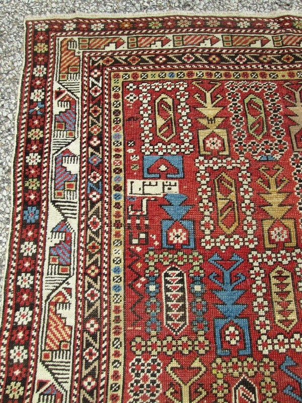 ANTIQUE MARASALI SHIRVAN CAUCASIAN DATED RUG FROM HYDE PARK ESTATE COLLECTIBLE gallery