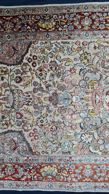 Prayer Style Rug, Turkish Hereke 1980s 600kpsi gallery
