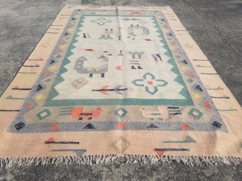 Vintage Traditional Handmade Beautiful Turkish Kilim Floor Rug Carpet 176x112 cm gallery