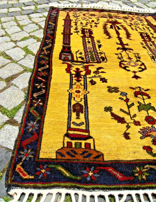 Vintage Anatolian Rug 38'' x 53'' Turkish Hand-knotted Prayer Design Wool Rug gallery