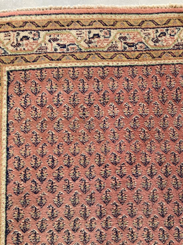 Vintage Traditional Hand-knotted Geometric Floral Oriental Runner Rug 285x82 cm gallery