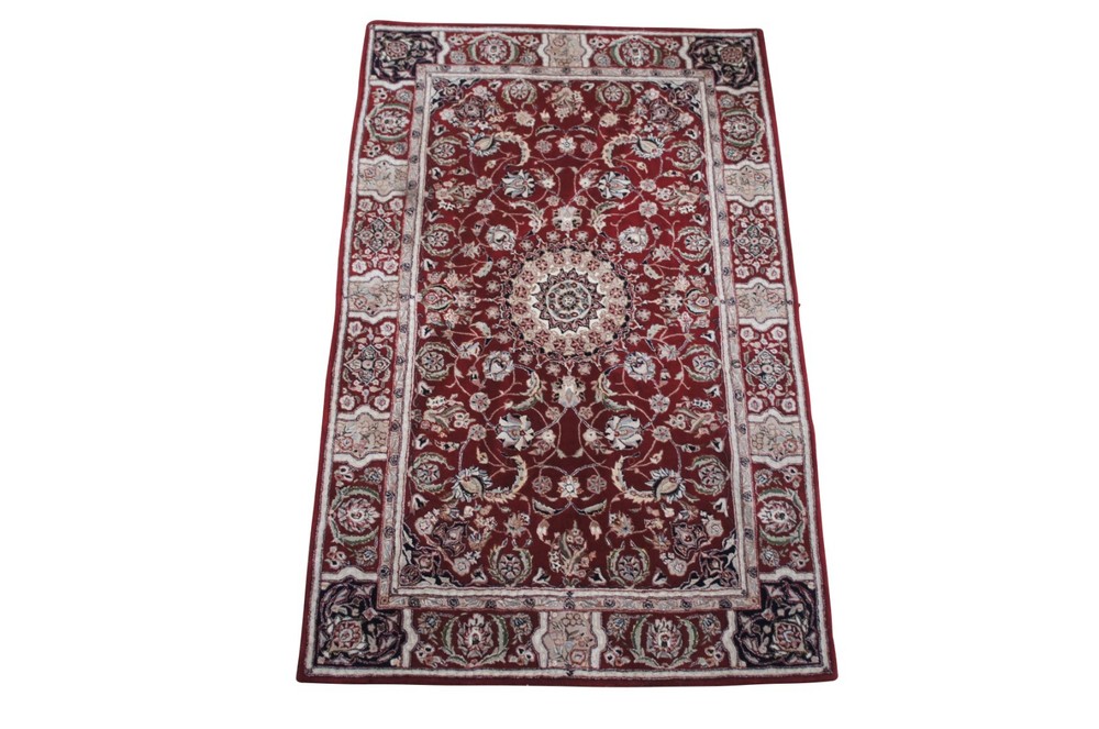 Vintage Chinese Oriental Sino Floral All Over Medallion Area Rug Carpet 5' x 8'
