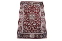 Vintage Chinese Oriental Sino Floral All Over Medallion Area Rug Carpet 5′ x 8′
