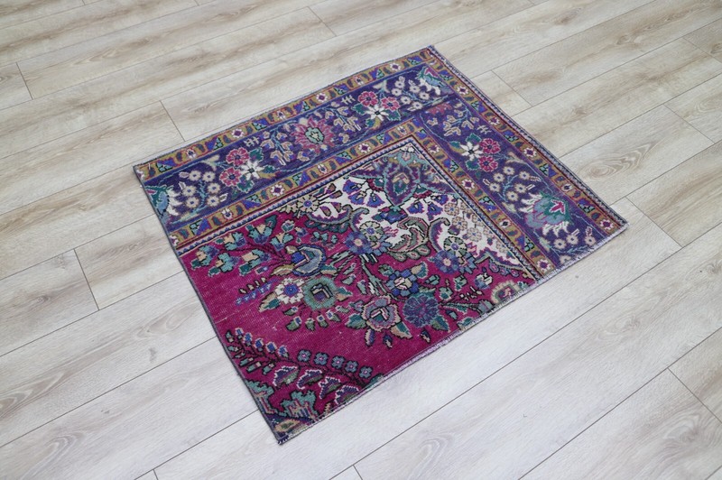 Oriental Small Rug Handmade Foyer Decor Floral Doormat Entryway Carpet 3x3ft gallery