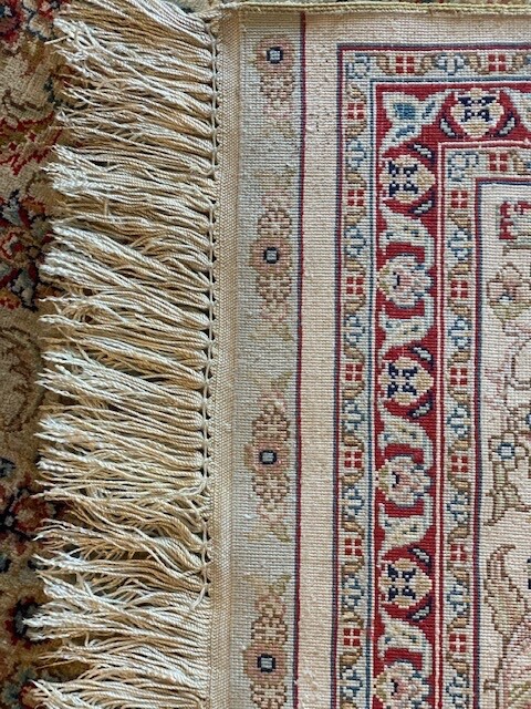 Beautiful terracotta - beige Turkish Hereke silk rug 6'3 X 4'2 gallery