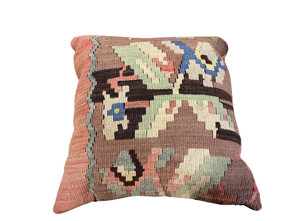 # 1589 Superb Vintage Tribal Kilim Pillow Cover 16 by 16"