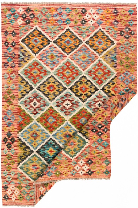 Kelim Afghan 190x132 cm Handwoven Oriental Carpet Rug Kilim gallery