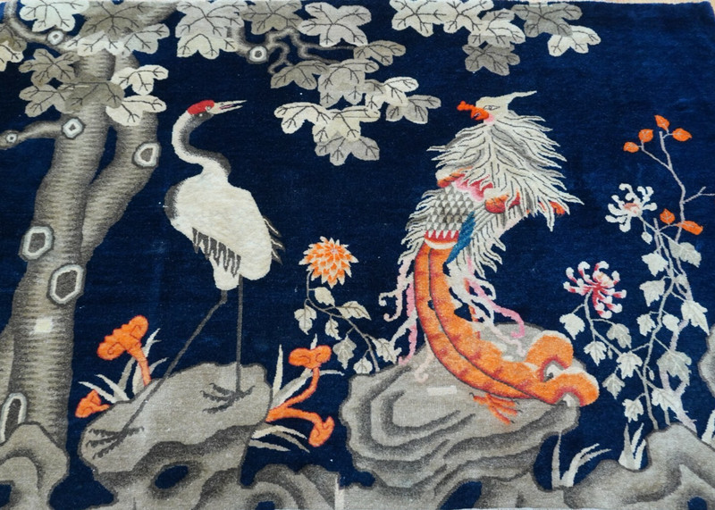 4'x6' Antique Chinese Peking Phoenix Birds Tree Hand Knotted Wool Oriental Rug gallery