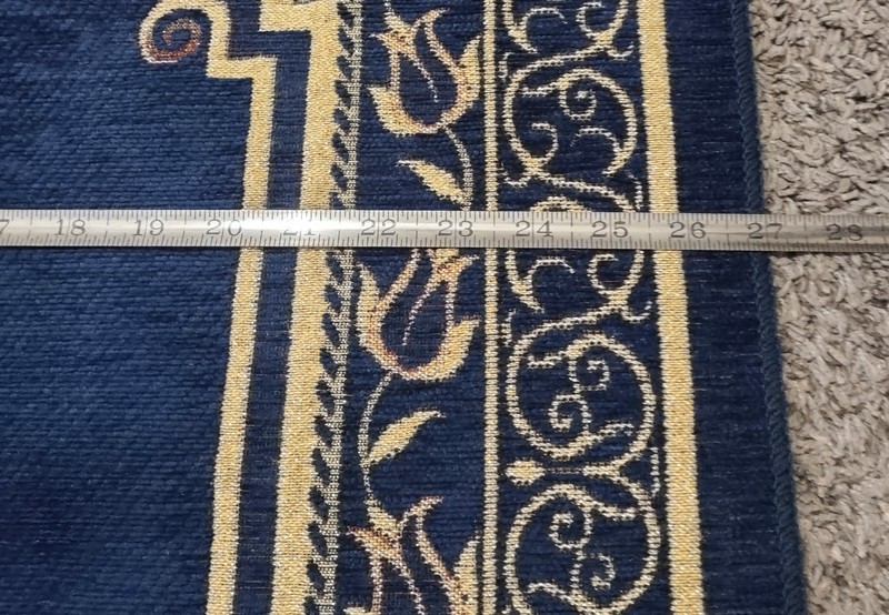 Oriental-style Blue Gold Rug Prayer Or Kneeling Rug 43"x27" Excellent Condition gallery