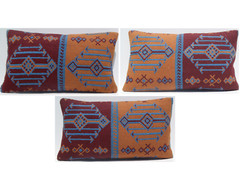 24″X16″ Unique Turkish Tribal Kilim Pillow Covers Set of 3 Handmade Cicim Cases