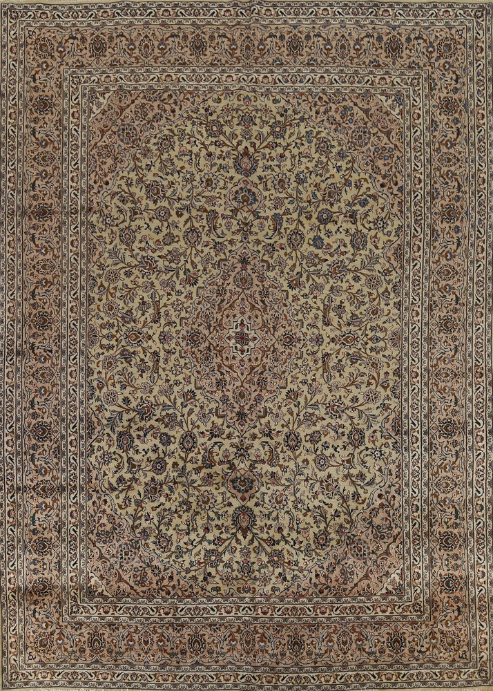Traditional Green Area Rug 10x12 Hand-knotted Wool Floral Vintage Carpet