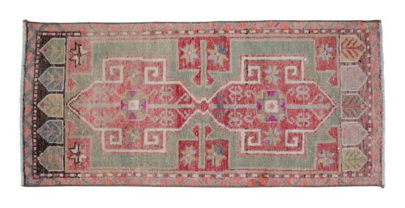 Vintage Turkish Rug Handmade Small Rug, Wool Doormat, Kitchen Rug, 2x4 ft approx gallery
