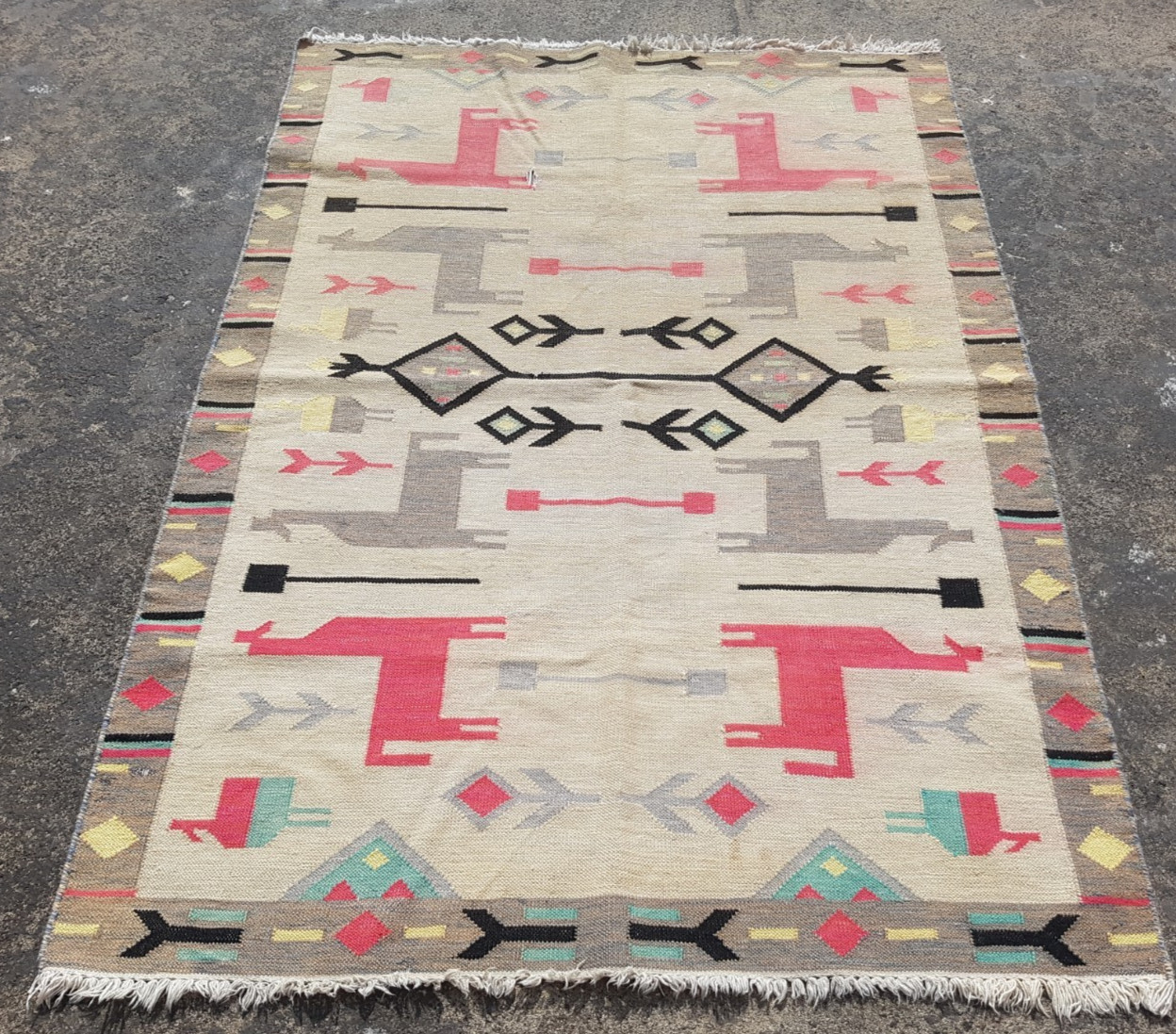 Vintage Traditional Handmade Beautiful Turkish Floor Rug Carpet 176x122 cm gallery
