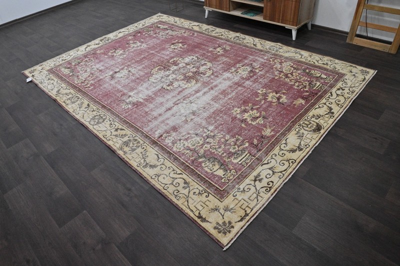 Oushak 7x10,Turkish Rug,vintage,anatolian,PURPLE,kilim,Bohemian,handmade,wool gallery