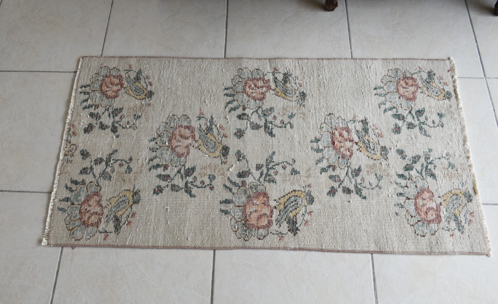 Vintage Oushak Rug 4x2 ft Turkish Floor Rug Faded Area Rug Oriental Rug gallery