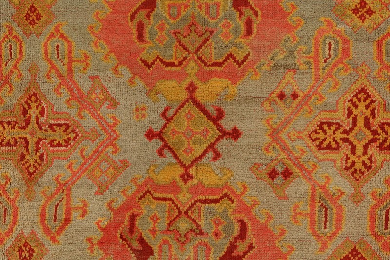 Antique Unbelievable All Over "Crab" Turkish Oushak Ushak Rug Size 12'4''x14'3'' gallery