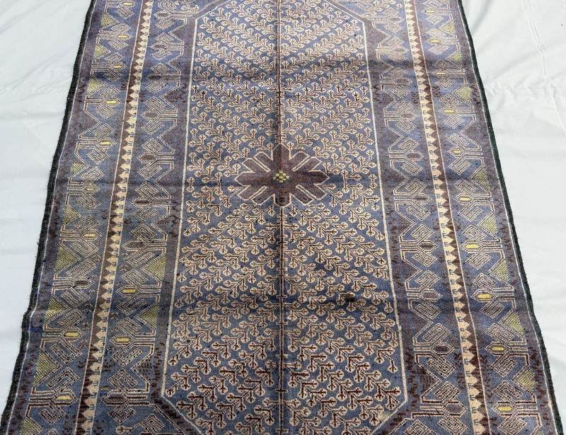 Antique Afghan Baluchi Area Rug 4x7 Blue Handmade Persian Style Oriental Carpet gallery