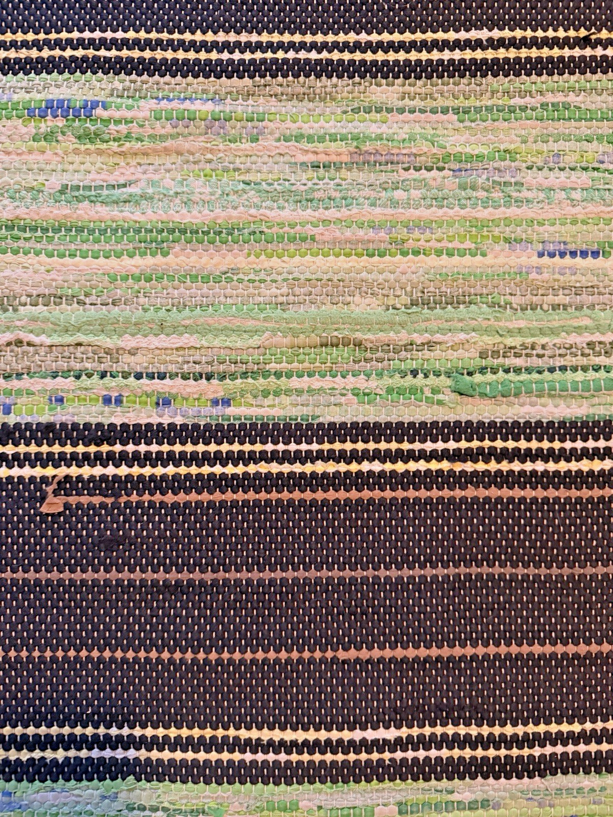 Fab & Very Long Swedish Hand Made Rag Rug (30 x 208 inches) 1930s gallery