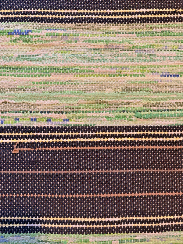 Fab & Very Long Swedish Hand Made Rag Rug (30 x 208 inches) 1930s gallery