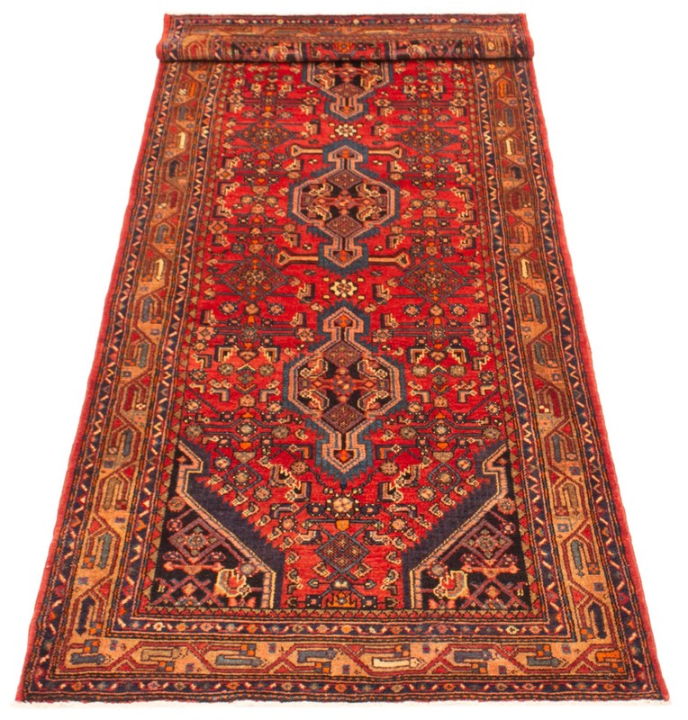 3'9" x 10'2" Vintage Hand-knotted Runner Rug Traditional Oriental Wool Carpet gallery