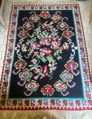 Antique Serbian Hand-Loomed Kilim Wool Rug – 5’2″ x 7’6″ – RARE DESIGN!!