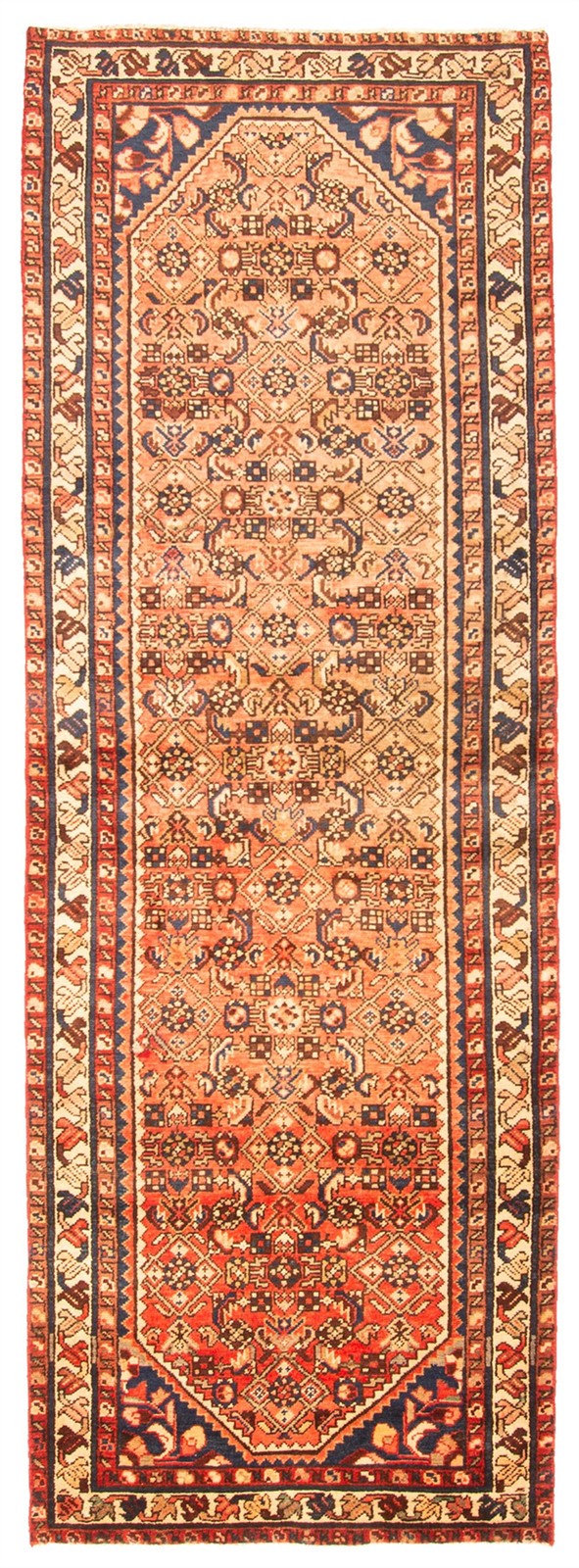 3'3" x 9'6" Vintage Hand-knotted Runner Rug Traditional Oriental Wool Carpet gallery