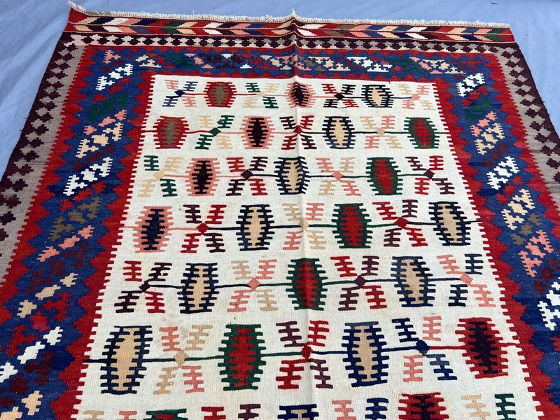 10 X 5 FT COLLECTORS’ ITEM Vintage Kazak Natural Vegetable Dye Kilim gallery