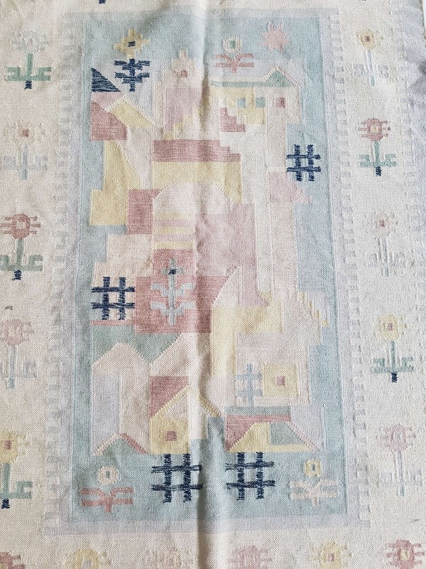 Vintage Handmade Traditional Geometric Multicolor Kilim Rug Carpet 171x116cm gallery
