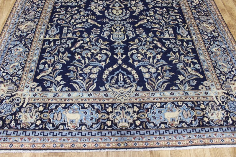 ANTIQUE KESHANN CARPET, PARADISE GARDEN, BIRDS & ANIMALS 310 X 215 CM gallery