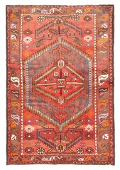 Vintage 4’2″ x 6’3″ Traditional Hand Knotted Vegetable Dye Wool Area Rug