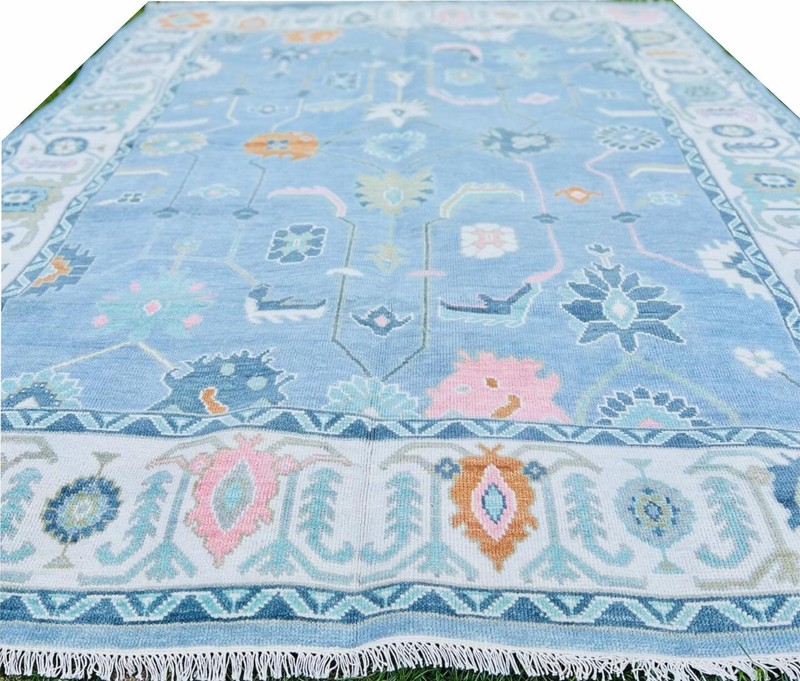 Vintage Turkish Oushak Rug, Beige 9X12 ft, Handmade Wool, Bohemian Anatolian gallery