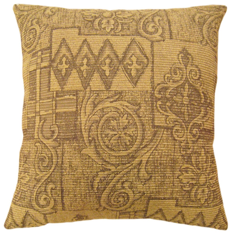 Vintage Floro-Geometric Fabric Pillow; Size 1'8” x 1'6” with FREE SHIPPING!
