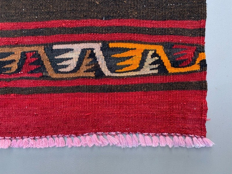 Medium Vintage Turkish Kilim Rug 188x104 cm Wool Kelim gallery