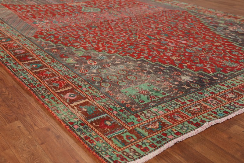 Antique Vegetable Dye Tribal Room Size Area Rug 7x9 Red Wool Hand-made Carpet gallery