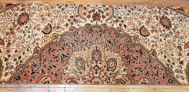 Stunning Antique 1930-1940's Wool Pile Natural Dye Bunyan Runner 2'9"x11'5" gallery