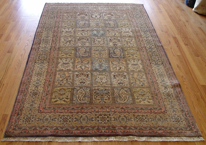 5'3" x 9' Superb Tabrizz Silk & Wool Hand Knotted Floral Garden Unique Rug gallery