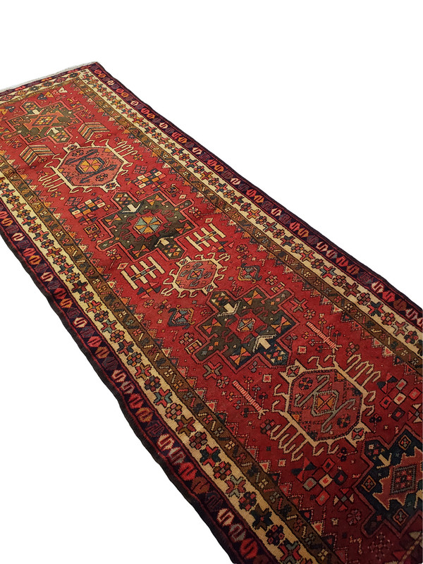 Karajeh Red Runner with Multi-Medallion - 3'4" x 9'8" gallery