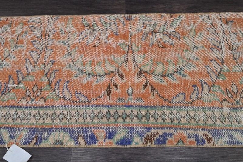 Oushak Turkish Doormat Rug 2x3 ORANGE Vintage Anatolian Handmade Small Kilim Rug gallery