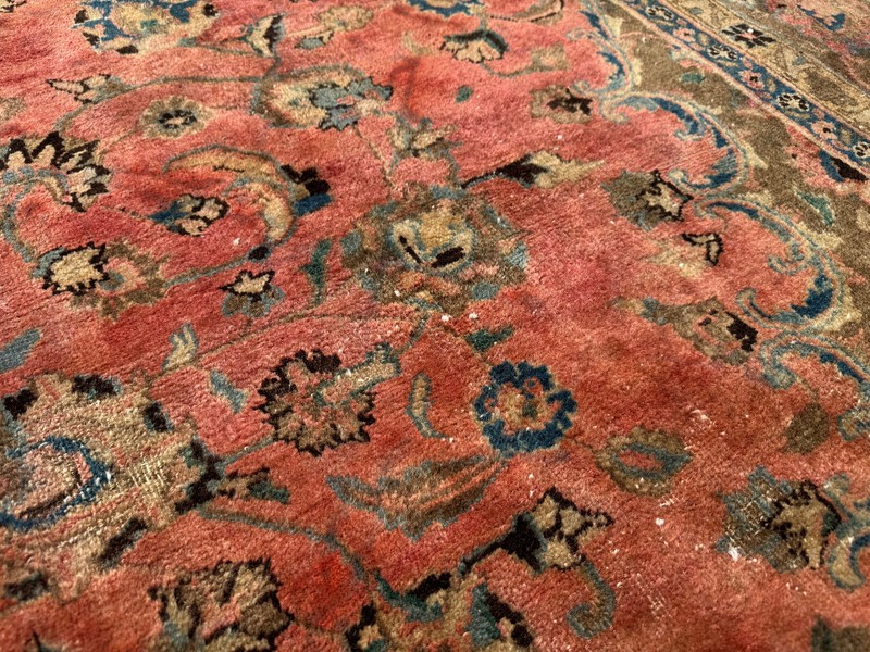 8x11 PINK ANTIQUE RUG ORIENTAL HAND-KNOTTED handmade real colorful coral 8x10 ft gallery